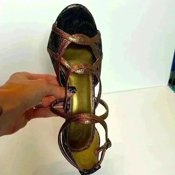 M by Marinelli Copper Snakeskin Heels Size 7.5 - Picture 4 of 6